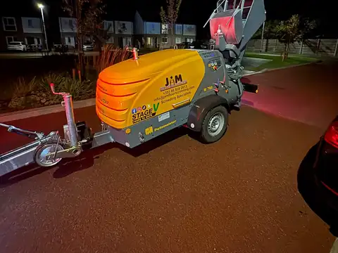 The JAM pump, packed up after a pour, JAM Floor Screeding