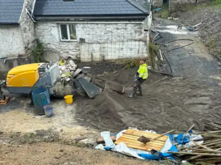 Our pump on a stone house renovation, JAM Floor Screeding